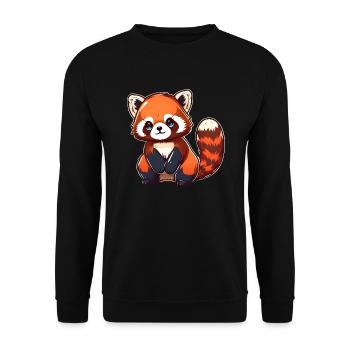 Roter Panda - Unisex Pullover - Schwarz - Vorne - Alina (178cm) & Michal (187cm)