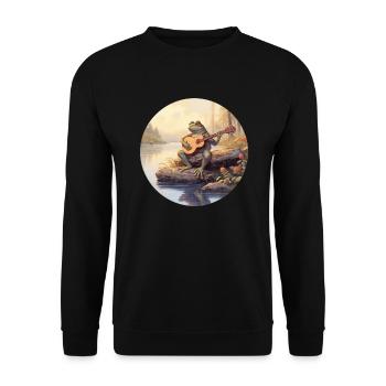 Frog joue du banjo - Sweat-shirt Unisexe - noir - Devant - Alina (178cm) & Michal (187cm)