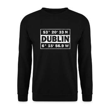 Dublin Coordinates Ireland Dublin - Unisex Sweatshirt - black - Front - Alina (178cm) & Michal (187cm)