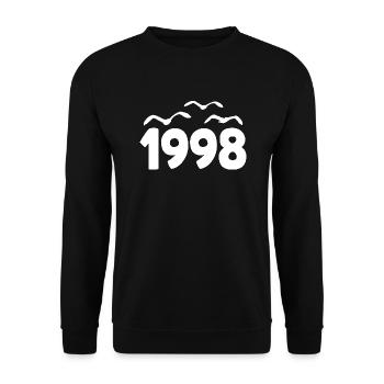 1998 Année Anniversaire Millésime 1998 - Sweat-shirt Unisexe - noir - Devant - Alina (178cm) & Michal (187cm)