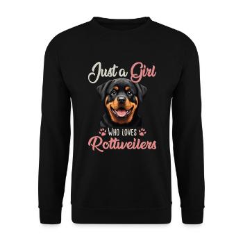 Juste une fille qui aime les Rottweilers - Sweat-shirt Unisexe - noir - Devant - Alina (178cm) & Michal (187cm)