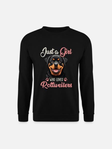 Juste une fille qui aime les Rottweilers - Sweat-shirt Unisexe - noir