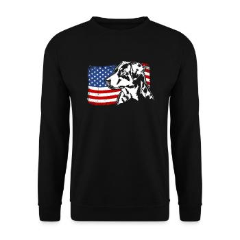 Appenzeller Mountain Dog US Amérique Drapeau Wilsigns - Sweat-shirt Unisexe - noir - Devant - Alina (178cm) & Michal (187cm)