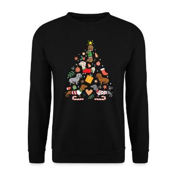 Noël mignon teckel arbre chien amoureux vacances - Sweat-shirt Unisexe - noir - Devant - Alina (178cm) & Michal (187cm)