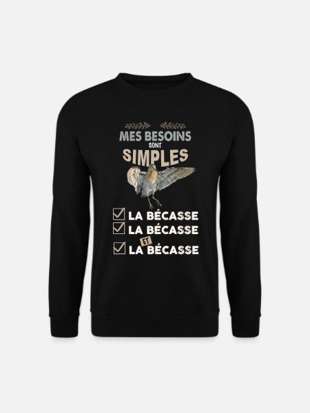 Chasse bécasse humour chasseur de bécasse - Sweat-shirt Unisexe - noir