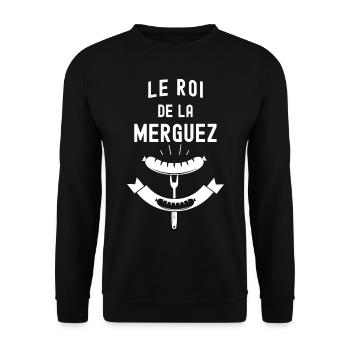 Roi de la merguez humour homme barbecue - Sweat-shirt Unisexe - noir - Devant - Alina (178cm) & Michal (187cm)