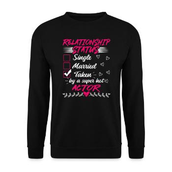Funny His and Her Clothing Gift Actor - Unisex Sweatshirt - black - Front - Alina (178cm) & Michal (187cm)