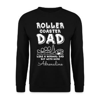 Roller Coaster Dad - Unisex Pullover - Schwarz - Vorne - Alina (178cm) & Michal (187cm)