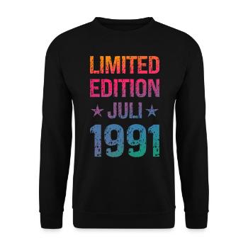 Limited Edition Birthday Party Vintage 1991 - Unisex Sweatshirt - black - Front - Alina (178cm) & Michal (187cm)
