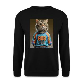 808Cat Adult - Unisex Pullover - Schwarz - Vorne - Alina (178cm) & Michal (187cm)