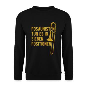 Posaunist Musiker Posaune Orchester Blasmusik - Unisex Pullover - Schwarz - Vorne - Alina (178cm) & Michal (187cm)
