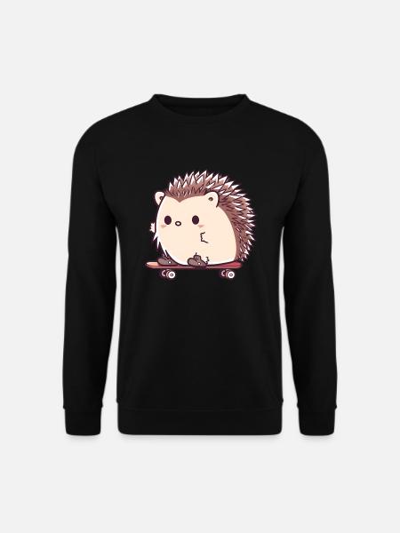 Patinage hérisson mignon - Sweat-shirt Unisexe - noir