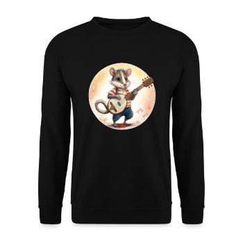 L’opossum joue du banjo - Sweat-shirt Unisexe - noir - Devant - Alina (178cm) & Michal (187cm)