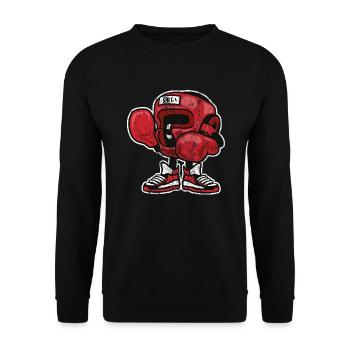 BOX CHAMPION - Comic und Cartoon Shirt Motiv - Unisex Pullover - Schwarz - Vorne - Alina (178cm) & Michal (187cm)