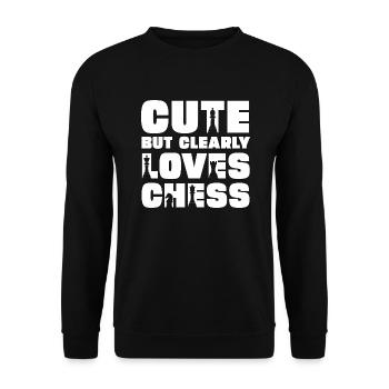 Mignon, mais aime clairement les échecs - Sweat-shirt Unisexe - noir - Devant - Alina (178cm) & Michal (187cm)