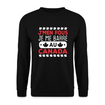 J'men fous je me barre au canada - Sweat-shirt Unisexe - noir - Devant - Alina (178cm) & Michal (187cm)
