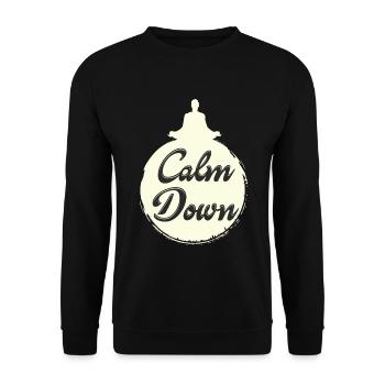 Relaxation and relaxation. Just Calm Down - Unisex Sweatshirt - black - Front - Alina (178cm) & Michal (187cm)
