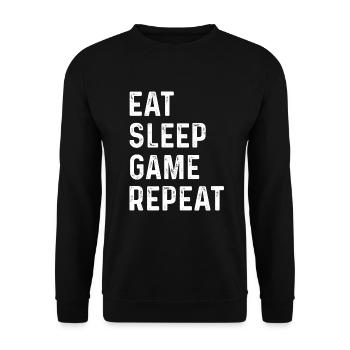 Eat Sleep Game Repeat Shirt - Sweat-shirt Unisexe - noir - Devant - Alina (178cm) & Michal (187cm)