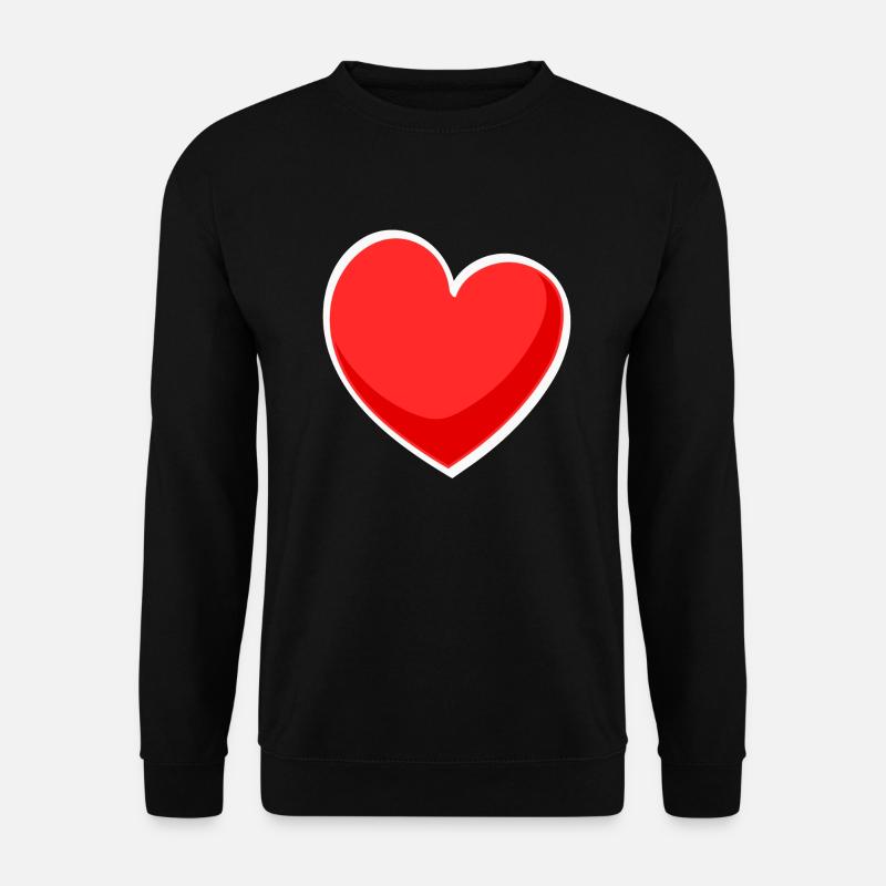 Coeur rouge avec reflet - Sweat-shirt Unisexe - noir