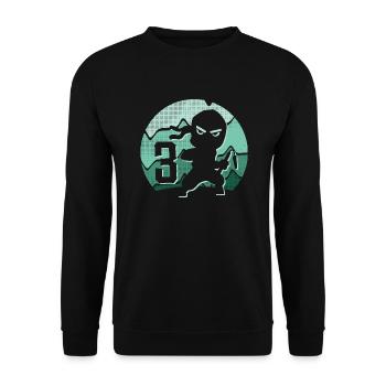 3 ans garçon 3ème anniversaire enfants ninja - Sweat-shirt Unisexe - noir - Devant - Alina (178cm) & Michal (187cm)