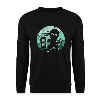8 Jahre Junge 8. Geburtstag Kinder Ninja - Unisex Pullover - Schwarz - Vorne - Alina (178cm) & Michal (187cm)