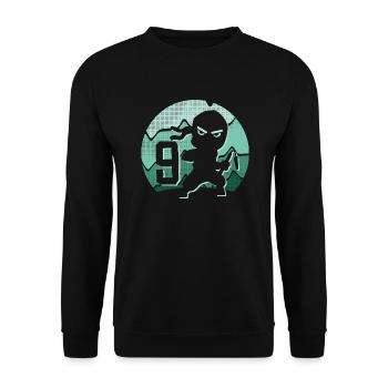 9 years boy 9th birthday children ninja - Unisex Sweatshirt - black - Front - Alina (178cm) & Michal (187cm)
