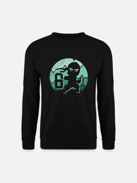 6 Jahre Junge 6. Geburtstag Kinder Ninja - Unisex Pullover - Schwarz