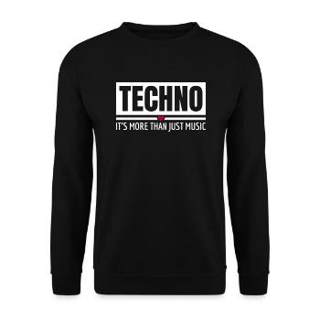 Techno c’est plus que de la musique Tenue techno - Sweat-shirt Unisexe - noir - Devant - Alina (178cm) & Michal (187cm)
