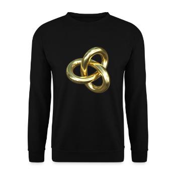 Torusknoten Gold 3D - Unisex Pullover - Schwarz - Vorne - Alina (178cm) & Michal (187cm)