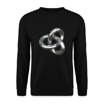 Torusknoten Silber 3D - Unisex Pullover - Schwarz - Vorne - Alina (178cm) & Michal (187cm)