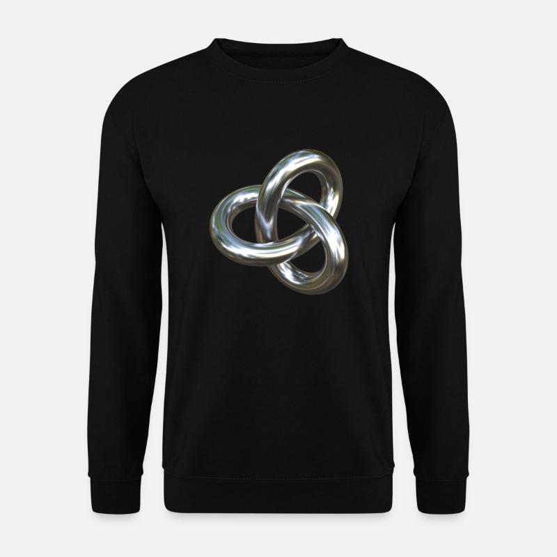 Torusknoten Silber 3D - Unisex Pullover - Schwarz