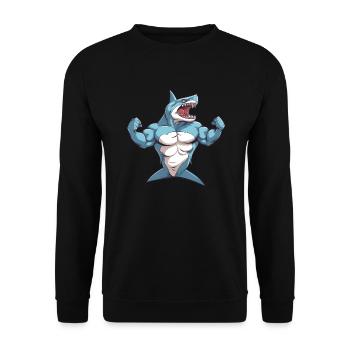 Bodybuilder Shark - Sweat-shirt Unisexe - noir - Devant - Alina (178cm) & Michal (187cm)