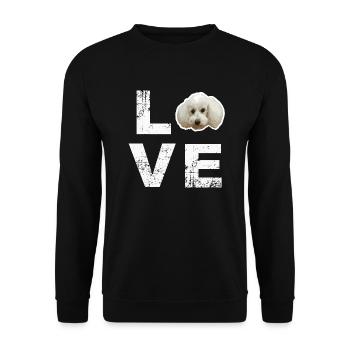 Caniche d’amour - Propriétaire de chien, chien, promenade - Sweat-shirt Unisexe - noir - Devant - Alina (178cm) & Michal (187cm)