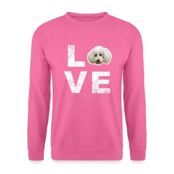 Love Pudel - Hundehalter, Hund, Spaziergang - Unisex Pullover - Pink - Vorne