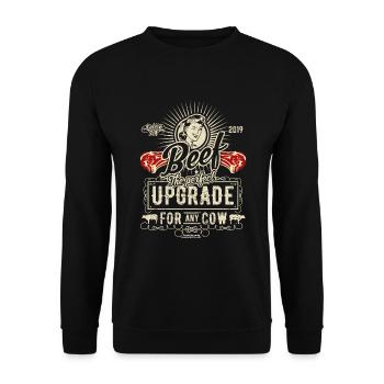 Grill T Shirt Beef Steak Is The Perfect Upgrade - Unisex Pullover - Schwarz - Vorne - Alina (178cm) & Michal (187cm)