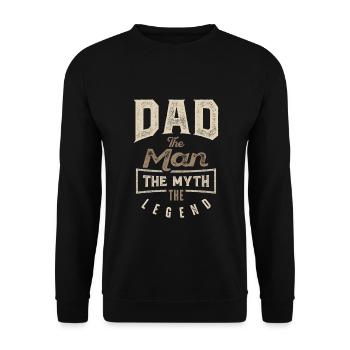 Papa Le Mythe La légende - Sweat-shirt Unisexe - noir - Devant - Alina (178cm) & Michal (187cm)