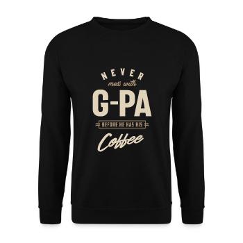 G-PA avant de prendre son café - Sweat-shirt Unisexe - noir - Devant - Alina (178cm) & Michal (187cm)