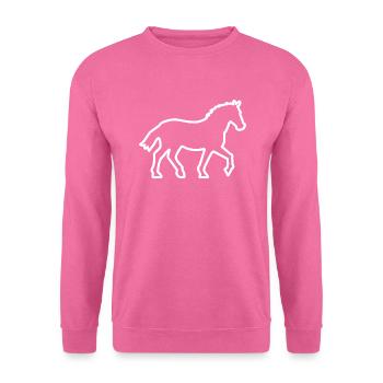 Pferd / Cheval - Kontur blanc - Sweat-shirt Unisexe - rose - Devant