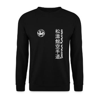 Karate Shotokan Kanji Design - Unisex Sweatshirt - black - Front - Alina (178cm) & Michal (187cm)