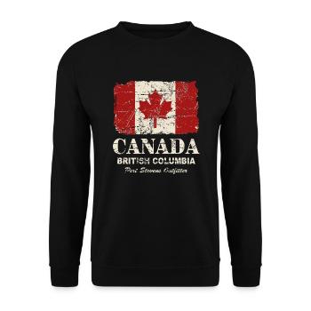 Canada Flag - Vintage Look - Unisex Pullover - Schwarz - Vorne - Alina (178cm) & Michal (187cm)