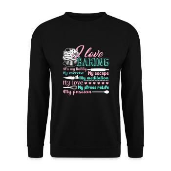 Bäcker Ich liebe Backen - Unisex Pullover - Schwarz - Vorne - Alina (178cm) & Michal (187cm)
