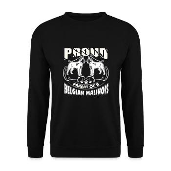 Fier parent d'une chemise Malinois belge - Sweat-shirt Unisexe - noir - Devant - Alina (178cm) & Michal (187cm)