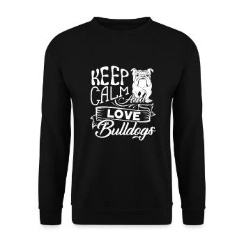 Bulldog Keep Calm And Love Bulldog - Sweat-shirt Unisexe - noir - Devant - Alina (178cm) & Michal (187cm)