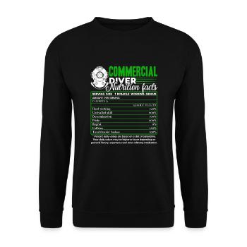 Commercial Diver Nutrition Facts - Unisex Sweatshirt - black - Front - Alina (178cm) & Michal (187cm)