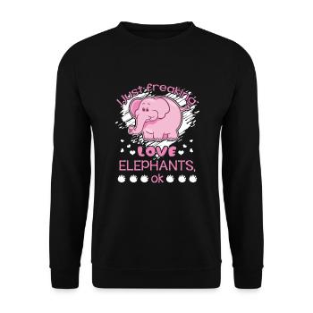 Elephant Freaking Love Elephants - Unisex Sweatshirt - black - Front - Alina (178cm) & Michal (187cm)