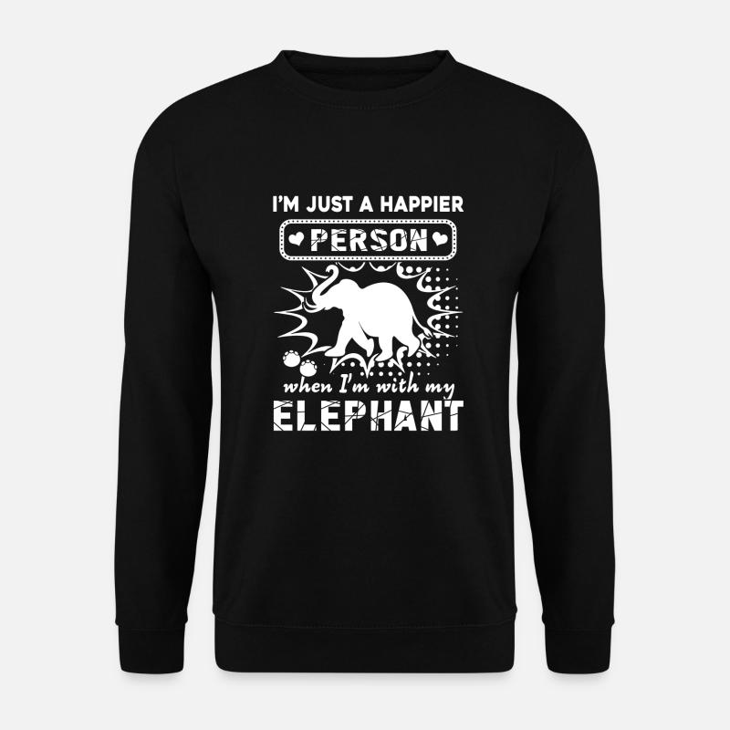 Elephant Happy With Elephant - Unisex Sweatshirt - black