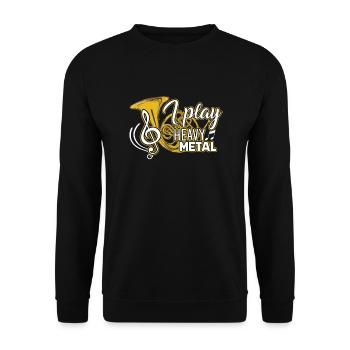 Cor français Je joue du cor français Heavy Metal - Sweat-shirt Unisexe - noir - Devant - Alina (178cm) & Michal (187cm)