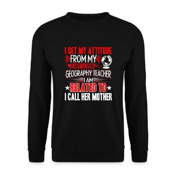 Chemises impressionnantes de professeur de géographie - Sweat-shirt Unisexe - noir - Devant - Alina (178cm) & Michal (187cm)