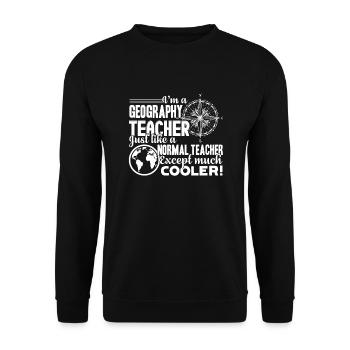 Geography Teacher Cooler Shirts - Unisex Sweatshirt - black - Front - Alina (178cm) & Michal (187cm)