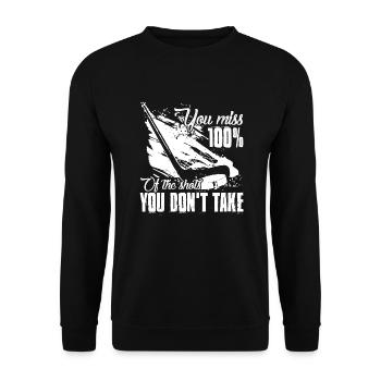 Hockey Lustiges Hockey - Unisex Pullover - Schwarz - Vorne - Alina (178cm) & Michal (187cm)